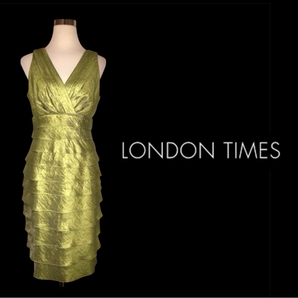 LONDON TIMES Layered Sheath Dress